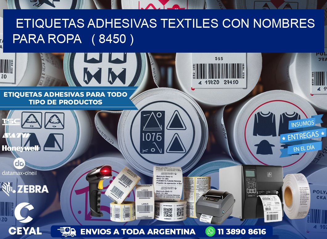 ETIQUETAS ADHESIVAS TEXTILES CON NOMBRES PARA ROPA   ( 8450 )