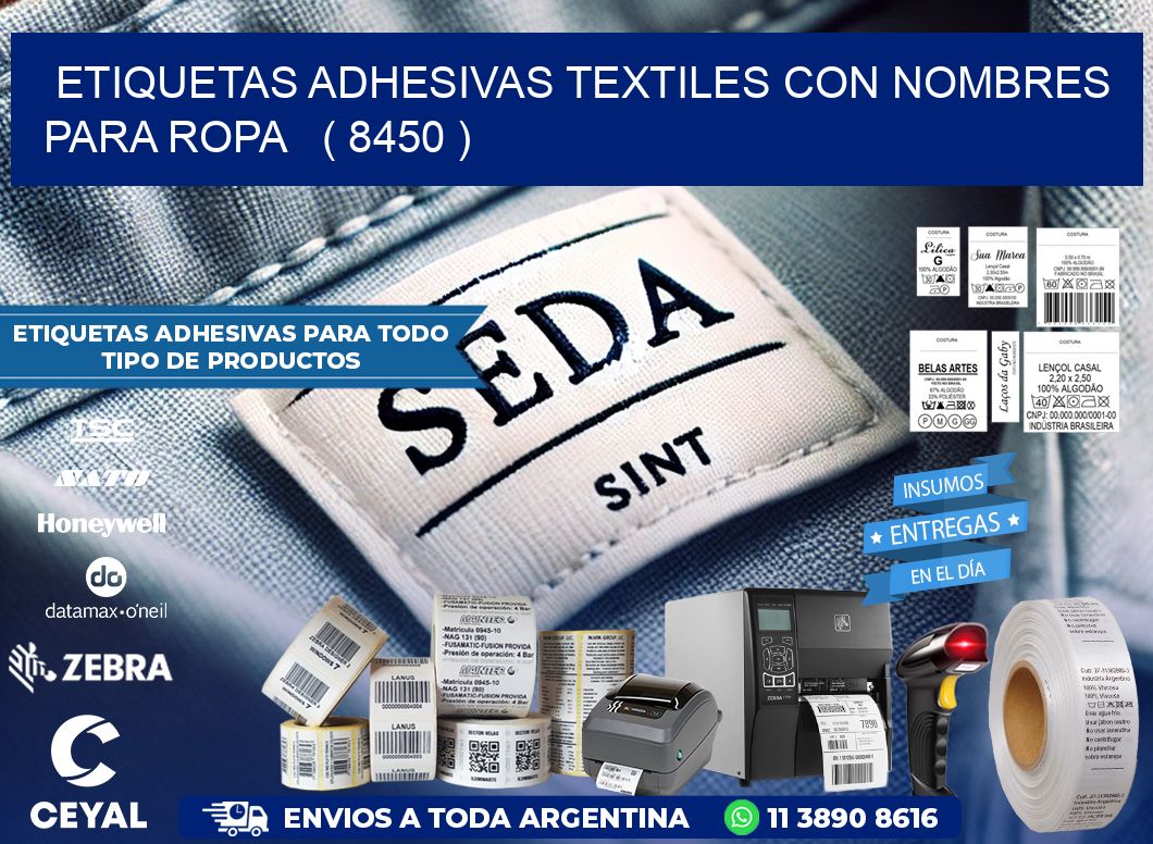ETIQUETAS ADHESIVAS TEXTILES CON NOMBRES PARA ROPA   ( 8450 )