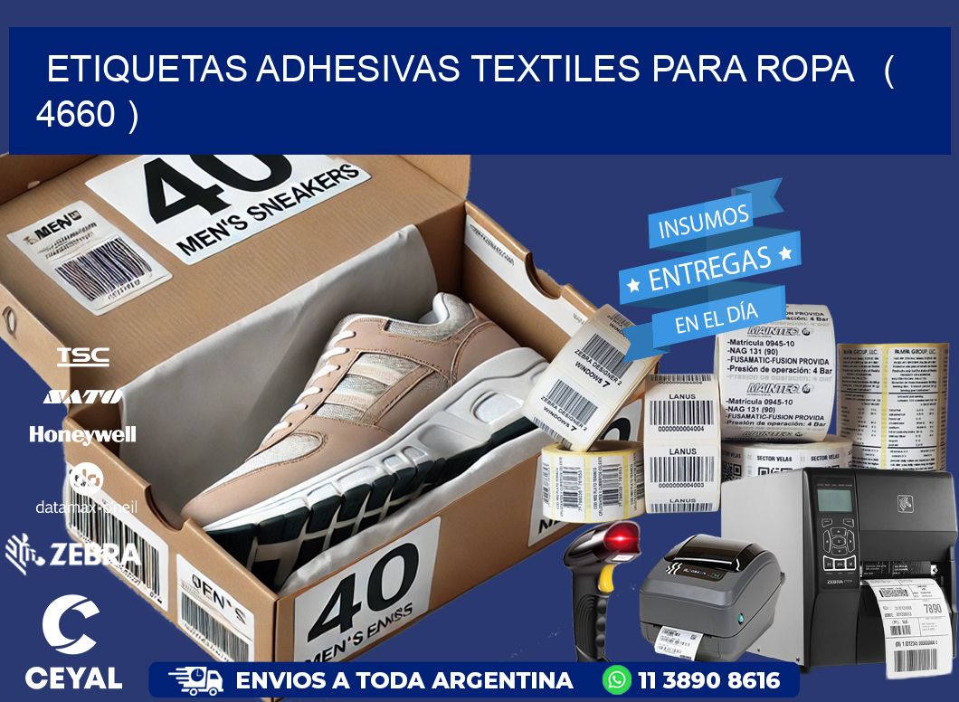ETIQUETAS ADHESIVAS TEXTILES PARA ROPA   ( 4660 )