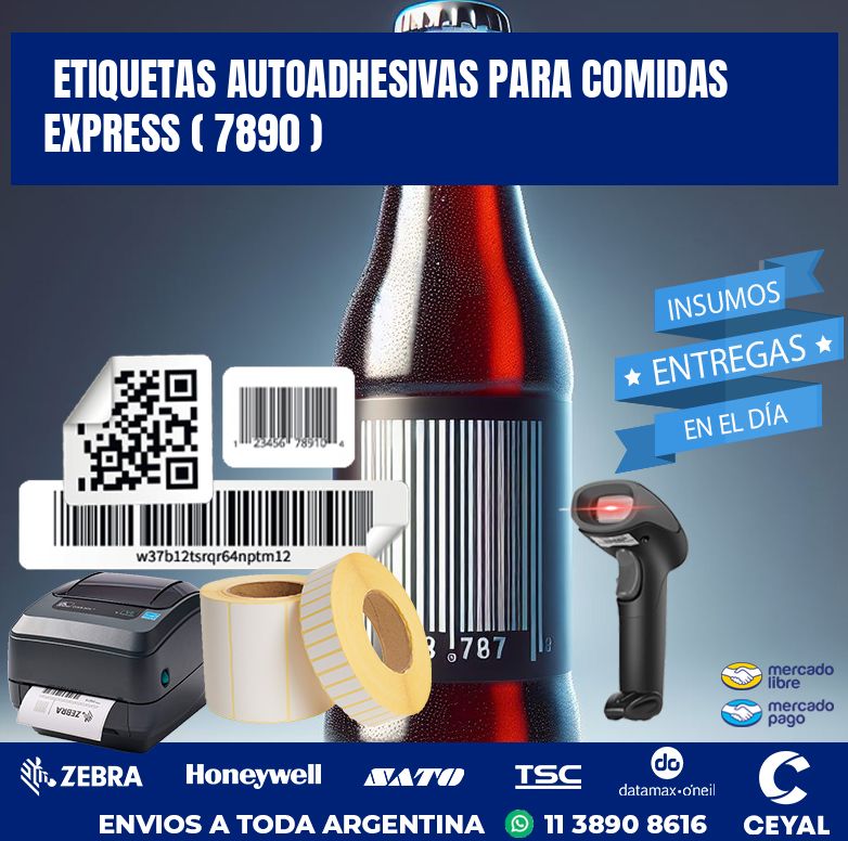 ETIQUETAS AUTOADHESIVAS PARA COMIDAS EXPRESS ( 7890 )