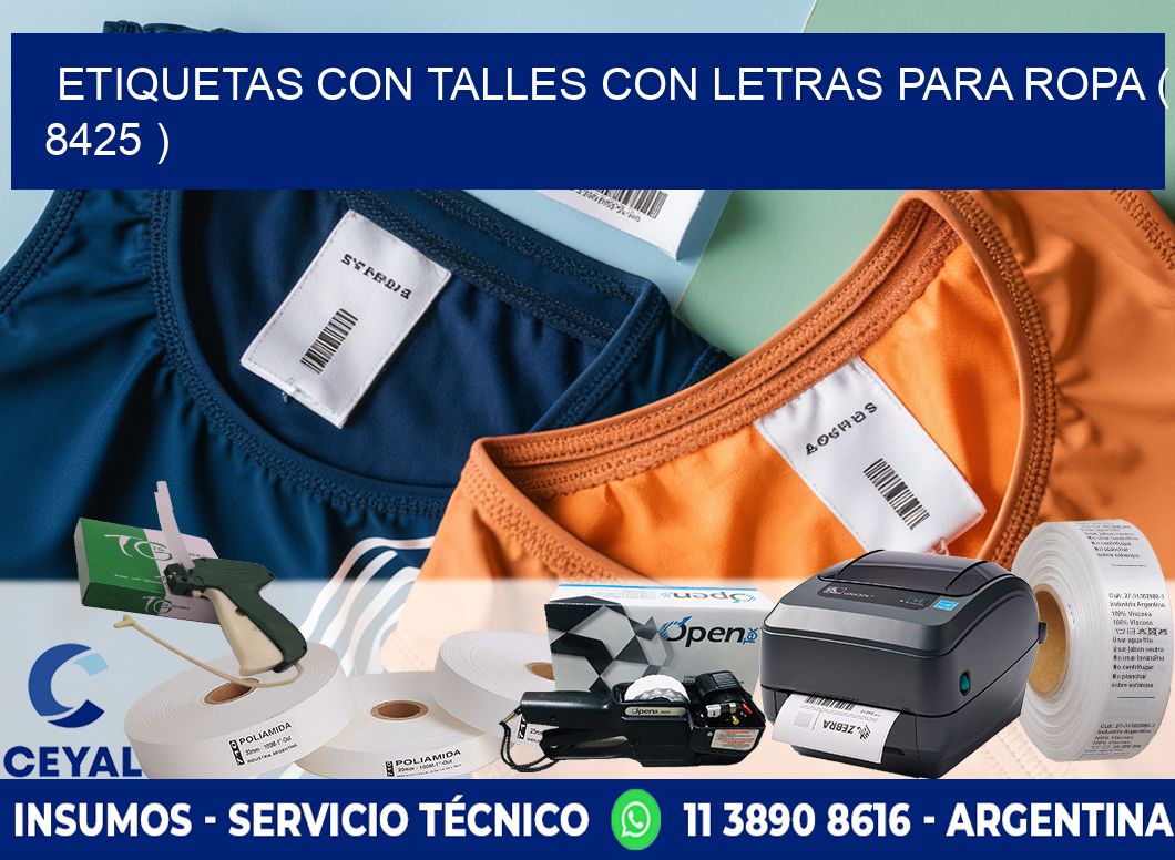 ETIQUETAS CON TALLES CON LETRAS PARA ROPA ( 8425 )