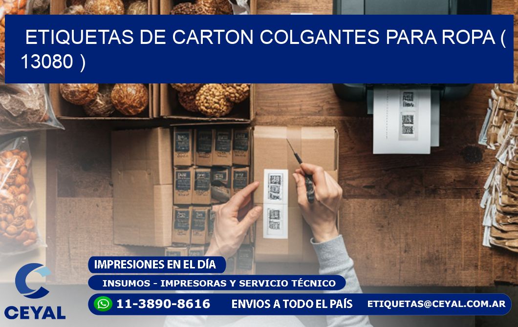 ETIQUETAS DE CARTON COLGANTES PARA ROPA ( 13080 )