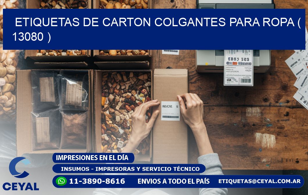 ETIQUETAS DE CARTON COLGANTES PARA ROPA ( 13080 )