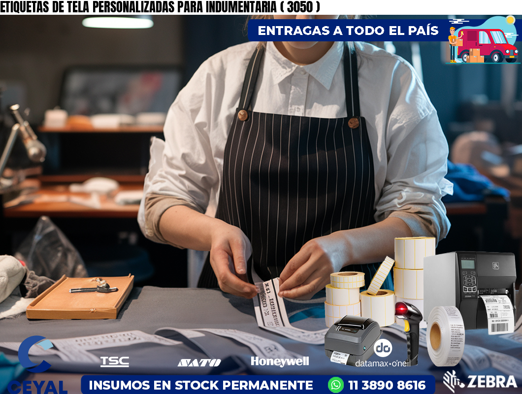 ETIQUETAS DE TELA PERSONALIZADAS PARA INDUMENTARIA ( 3050 )