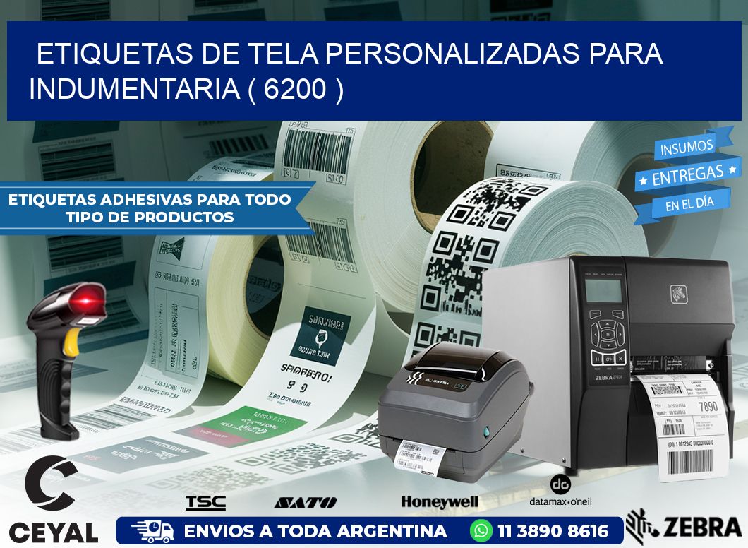 ETIQUETAS DE TELA PERSONALIZADAS PARA INDUMENTARIA ( 6200 )