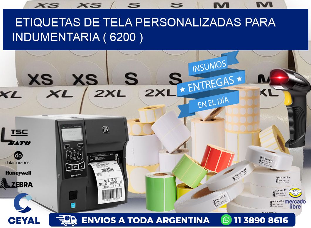 ETIQUETAS DE TELA PERSONALIZADAS PARA INDUMENTARIA ( 6200 )