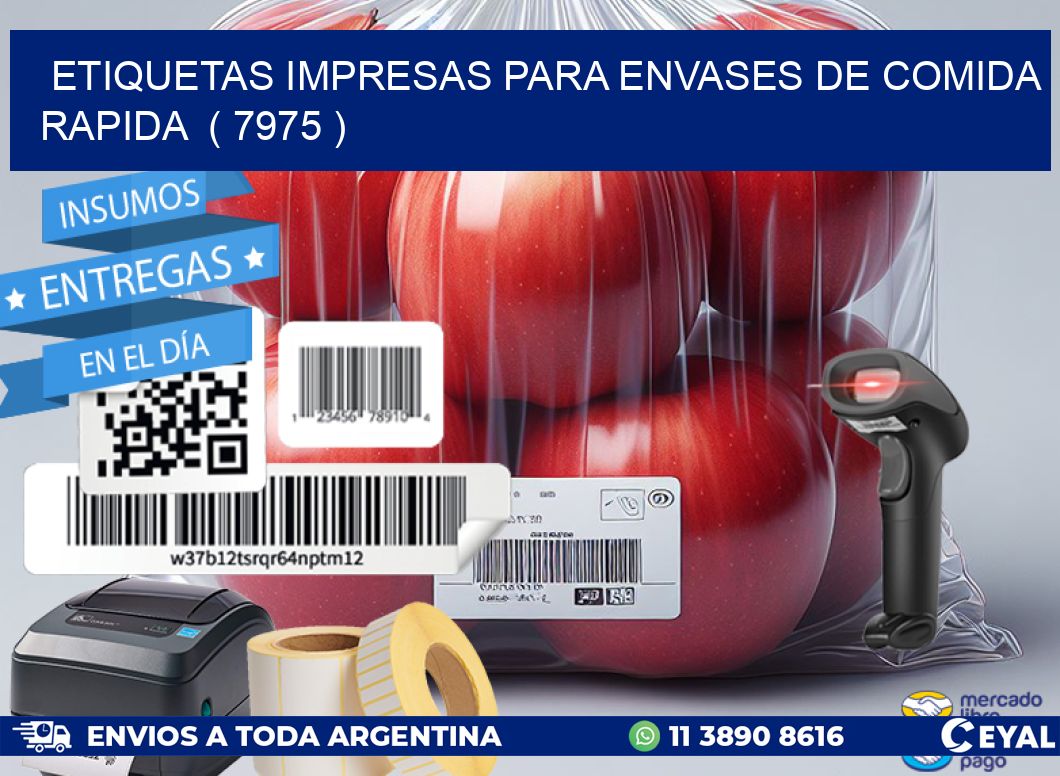 ETIQUETAS IMPRESAS PARA ENVASES DE COMIDA RAPIDA  ( 7975 )