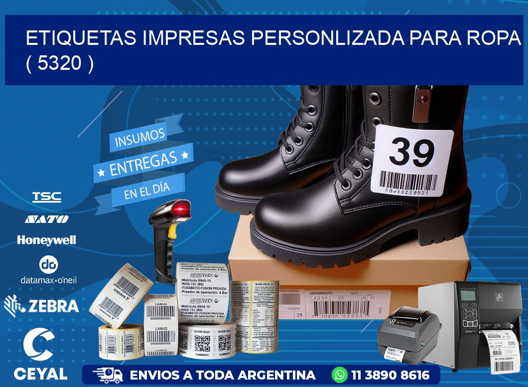 ETIQUETAS IMPRESAS PERSONLIZADA PARA ROPA   ( 5320 )