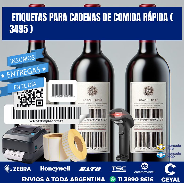 ETIQUETAS PARA CADENAS DE COMIDA RÁPIDA ( 3495 )
