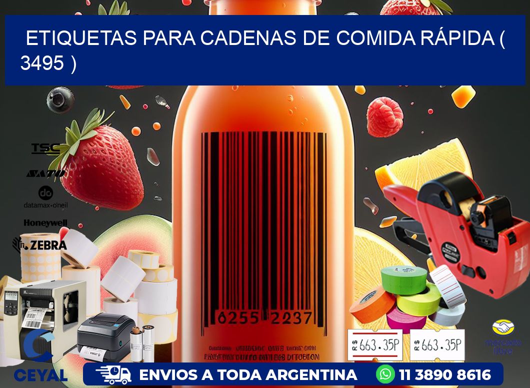 ETIQUETAS PARA CADENAS DE COMIDA RÁPIDA ( 3495 )
