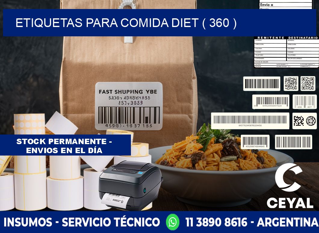 ETIQUETAS PARA COMIDA DIET ( 360 )