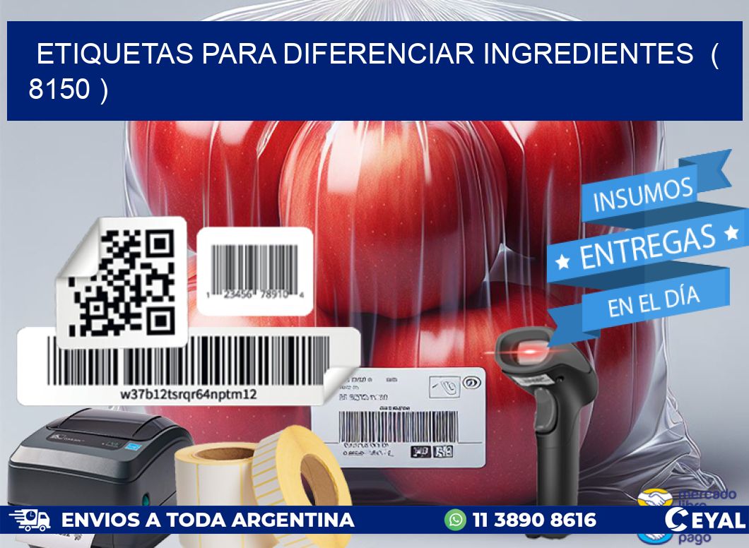 ETIQUETAS PARA DIFERENCIAR INGREDIENTES ( 8150 )