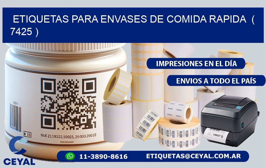 ETIQUETAS PARA ENVASES DE COMIDA RAPIDA ( 7425 )