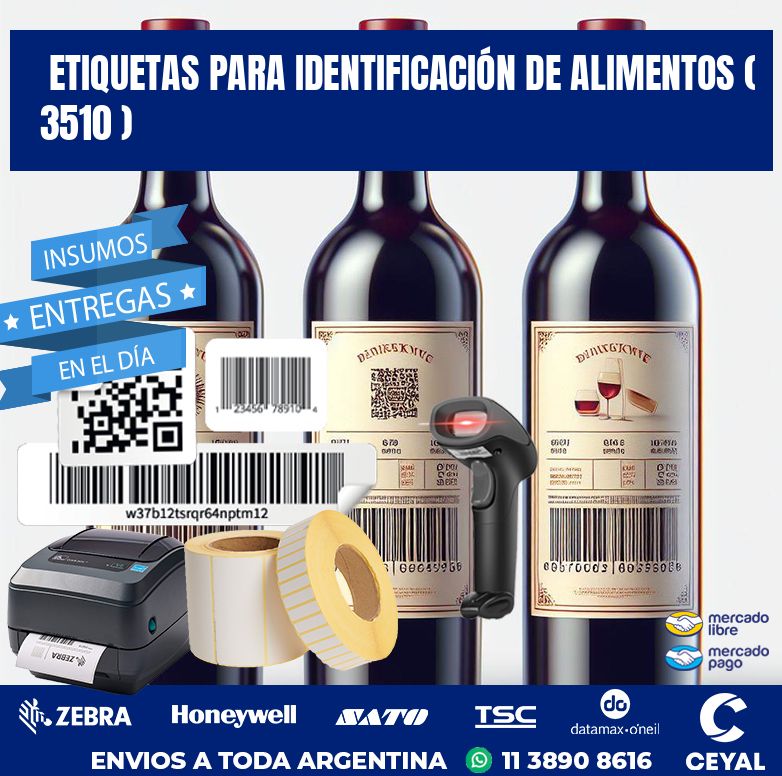 ETIQUETAS PARA IDENTIFICACIÓN DE ALIMENTOS ( 3510 )