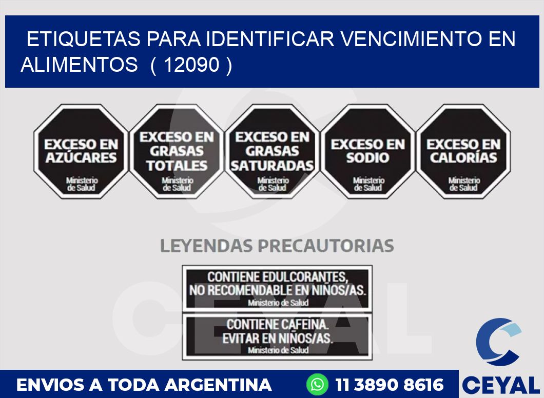 ETIQUETAS PARA IDENTIFICAR VENCIMIENTO EN ALIMENTOS  ( 12090 )