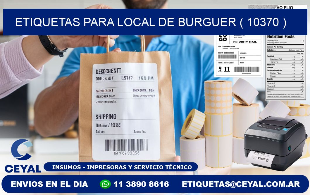 ETIQUETAS PARA LOCAL DE BURGUER ( 10370 )
