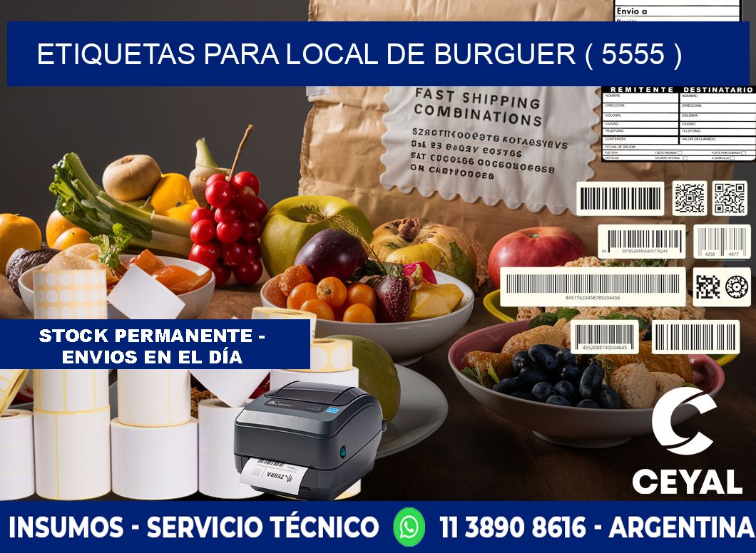 ETIQUETAS PARA LOCAL DE BURGUER ( 5555 )