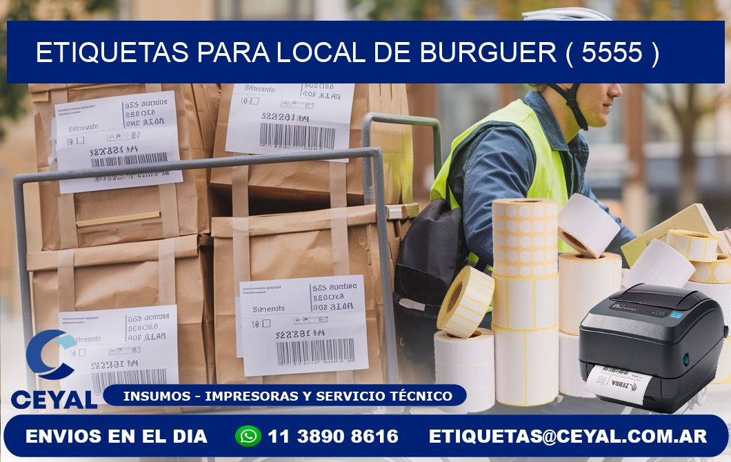 ETIQUETAS PARA LOCAL DE BURGUER ( 5555 )