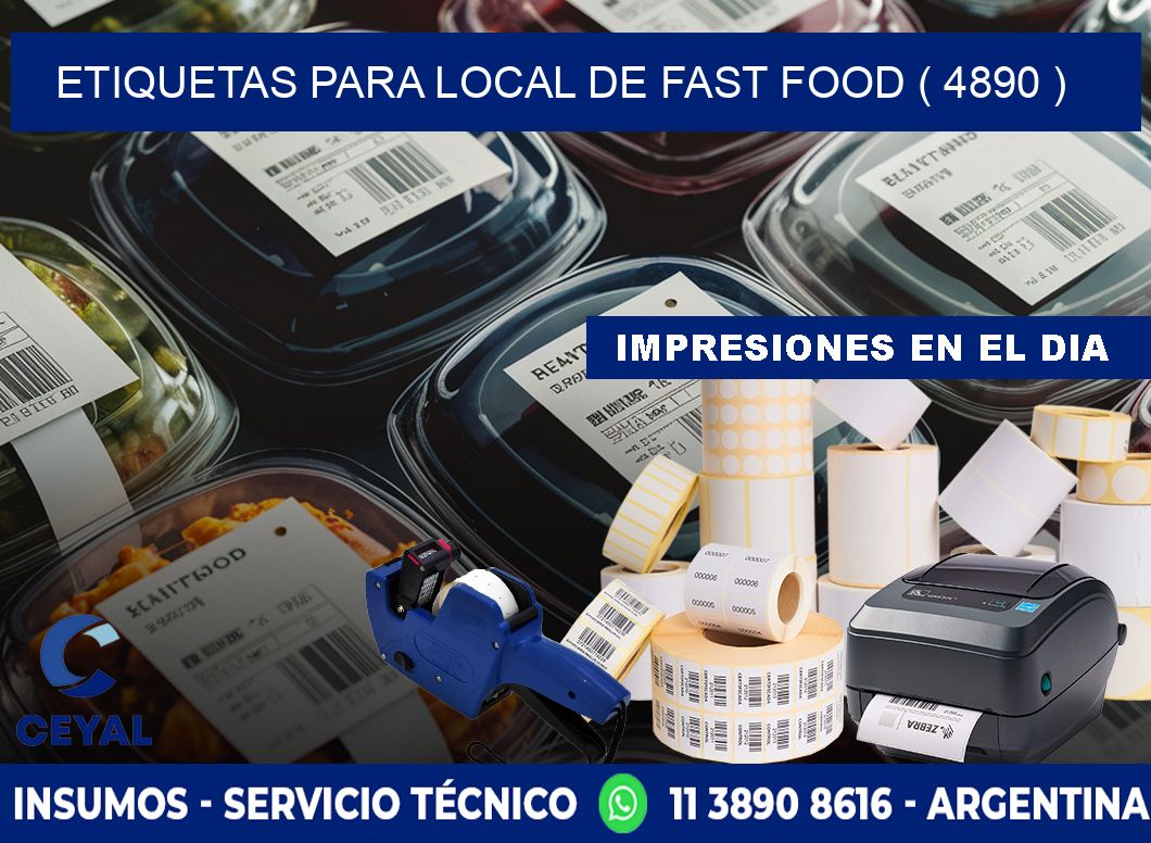 ETIQUETAS PARA LOCAL DE FAST FOOD ( 4890 )