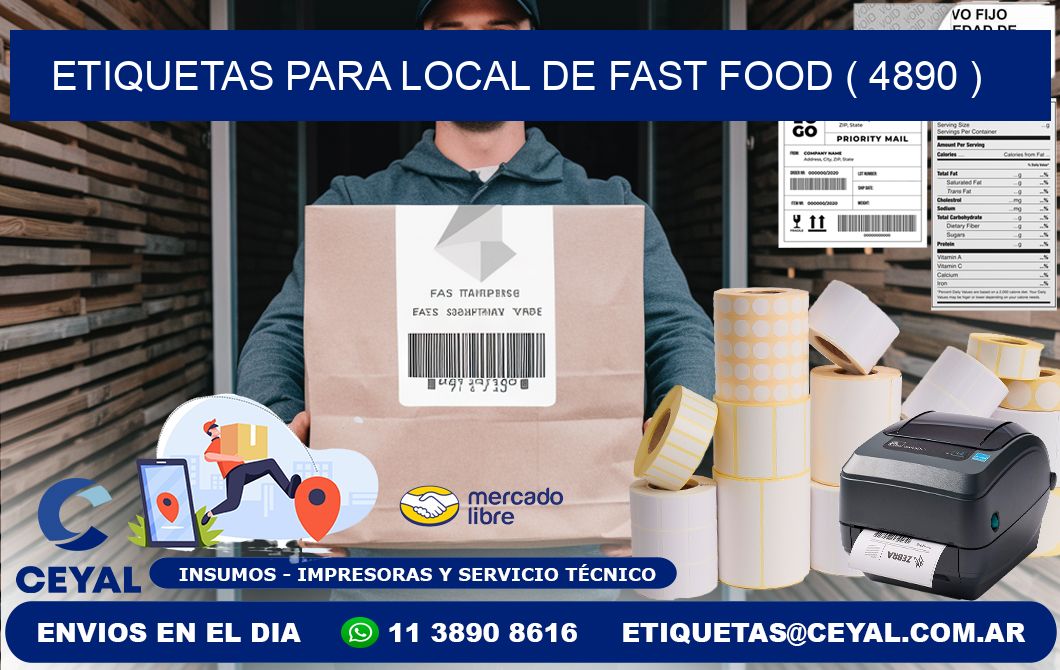 ETIQUETAS PARA LOCAL DE FAST FOOD ( 4890 )