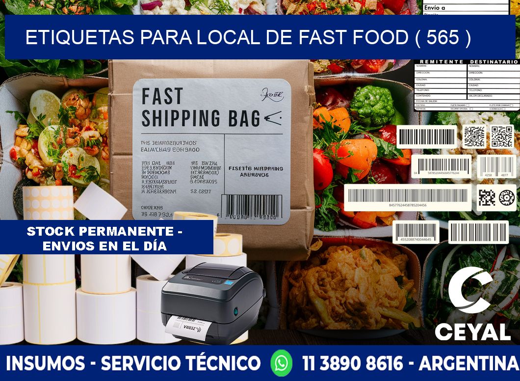 ETIQUETAS PARA LOCAL DE FAST FOOD ( 565 )