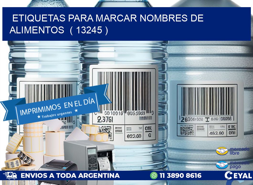 ETIQUETAS PARA MARCAR NOMBRES DE ALIMENTOS ( 13245 )