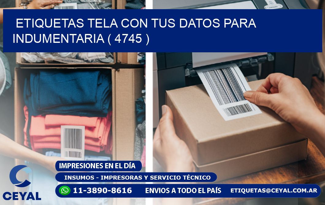 ETIQUETAS TELA CON TUS DATOS PARA INDUMENTARIA ( 4745 )