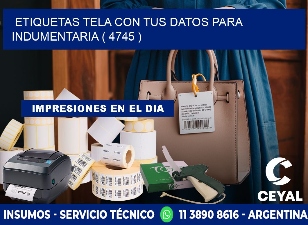 ETIQUETAS TELA CON TUS DATOS PARA INDUMENTARIA ( 4745 )
