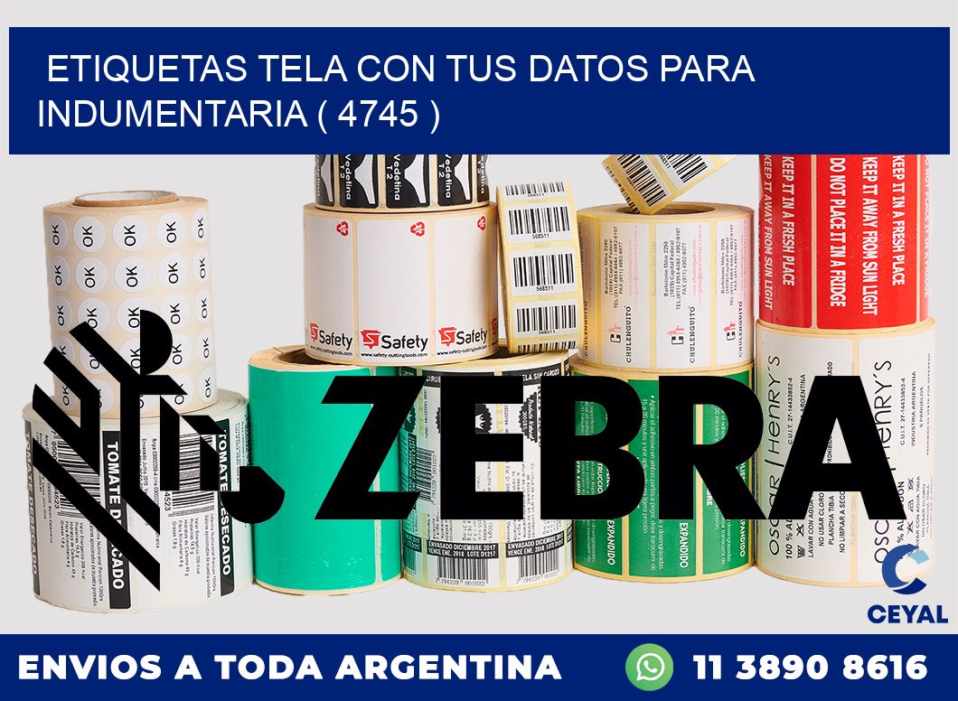 ETIQUETAS TELA CON TUS DATOS PARA INDUMENTARIA ( 4745 )