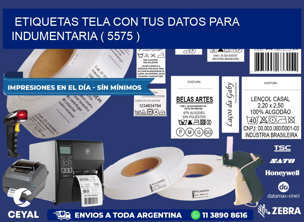 ETIQUETAS TELA CON TUS DATOS PARA INDUMENTARIA ( 5575 )