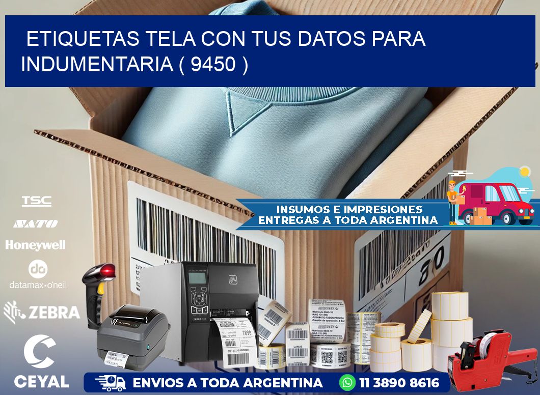ETIQUETAS TELA CON TUS DATOS PARA INDUMENTARIA ( 9450 )