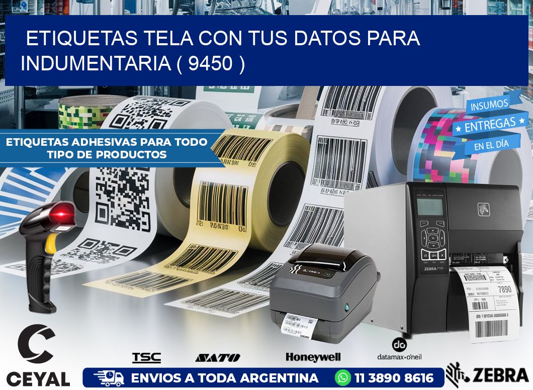 ETIQUETAS TELA CON TUS DATOS PARA INDUMENTARIA ( 9450 )