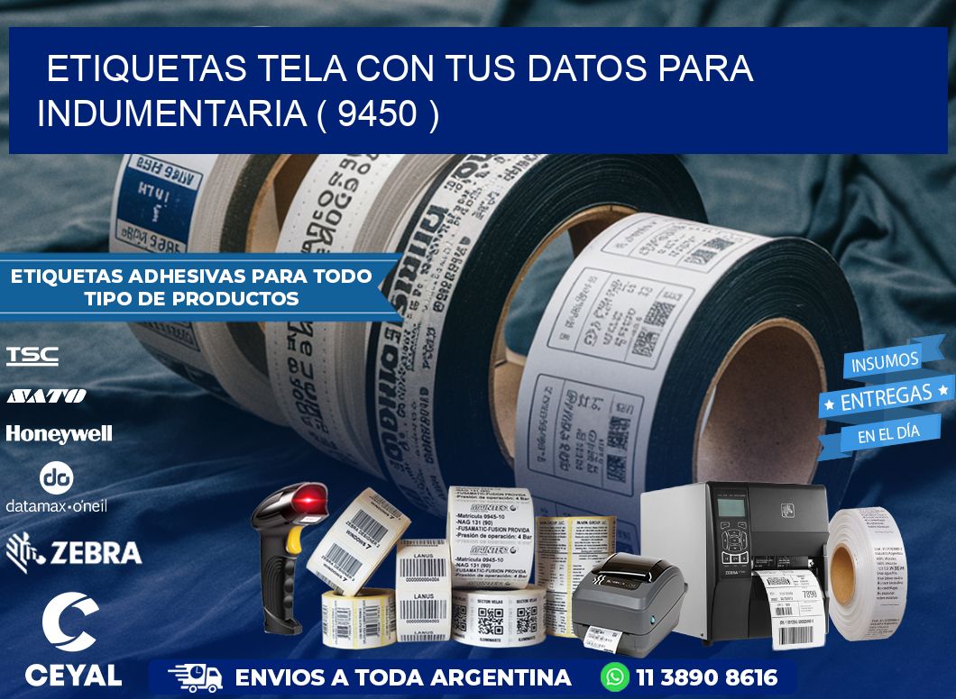 ETIQUETAS TELA CON TUS DATOS PARA INDUMENTARIA ( 9450 )