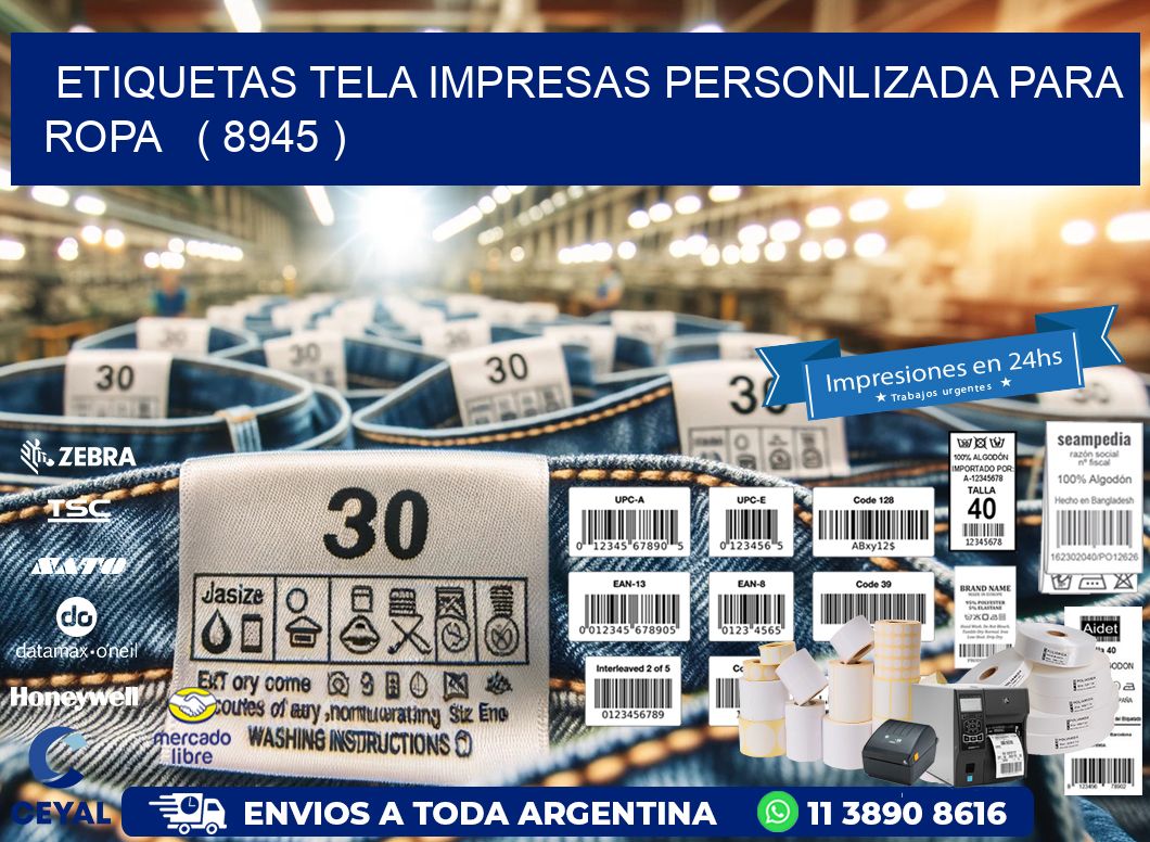 ETIQUETAS TELA IMPRESAS PERSONLIZADA PARA ROPA   ( 8945 )