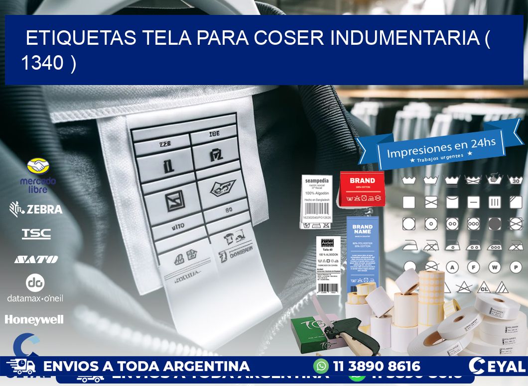 ETIQUETAS TELA PARA COSER INDUMENTARIA ( 1340 )