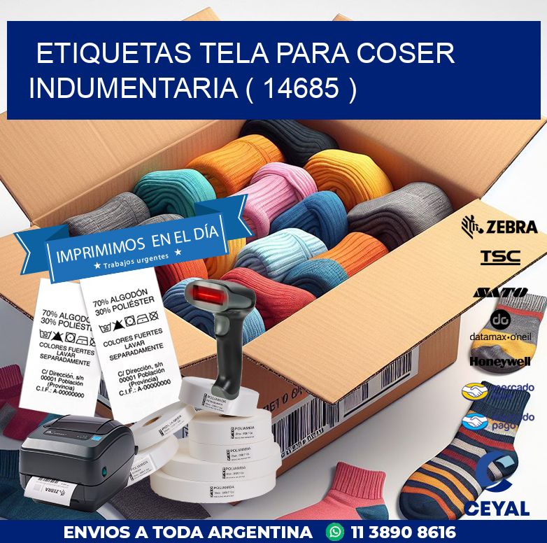 ETIQUETAS TELA PARA COSER INDUMENTARIA ( 14685 )