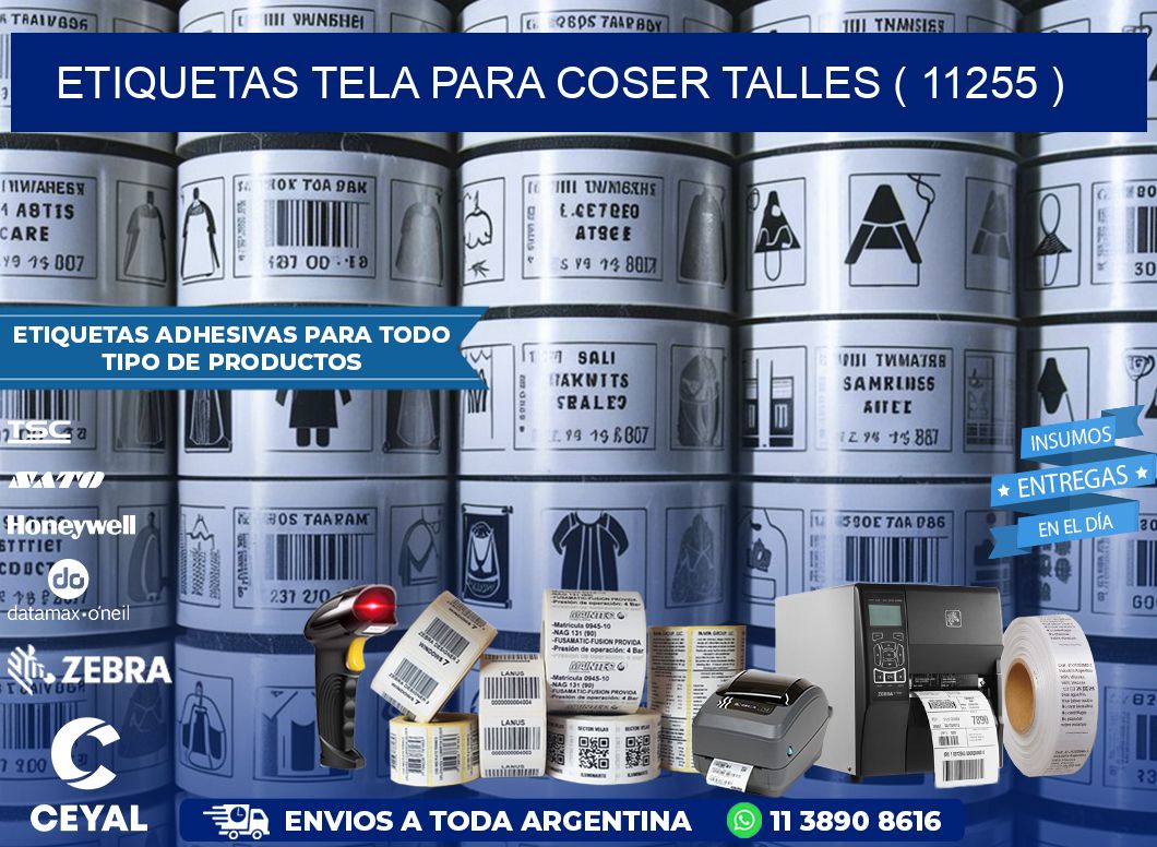 ETIQUETAS TELA PARA COSER TALLES ( 11255 )