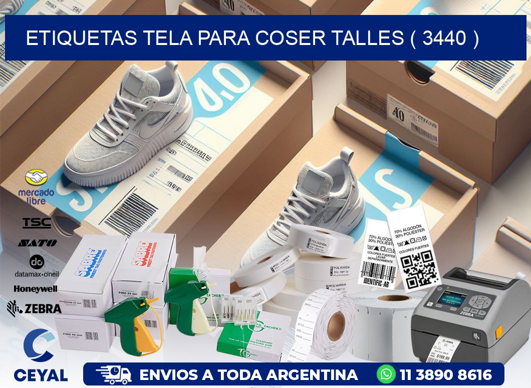 ETIQUETAS TELA PARA COSER TALLES ( 3440 )