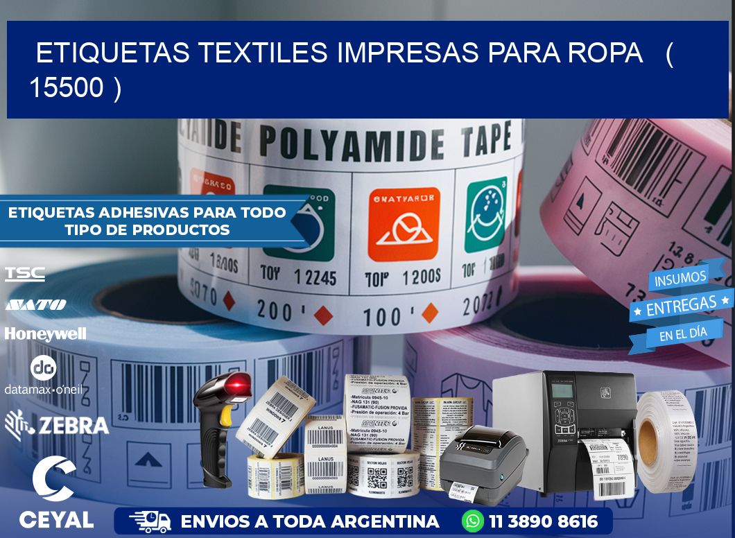 ETIQUETAS TEXTILES IMPRESAS PARA ROPA   ( 15500 )