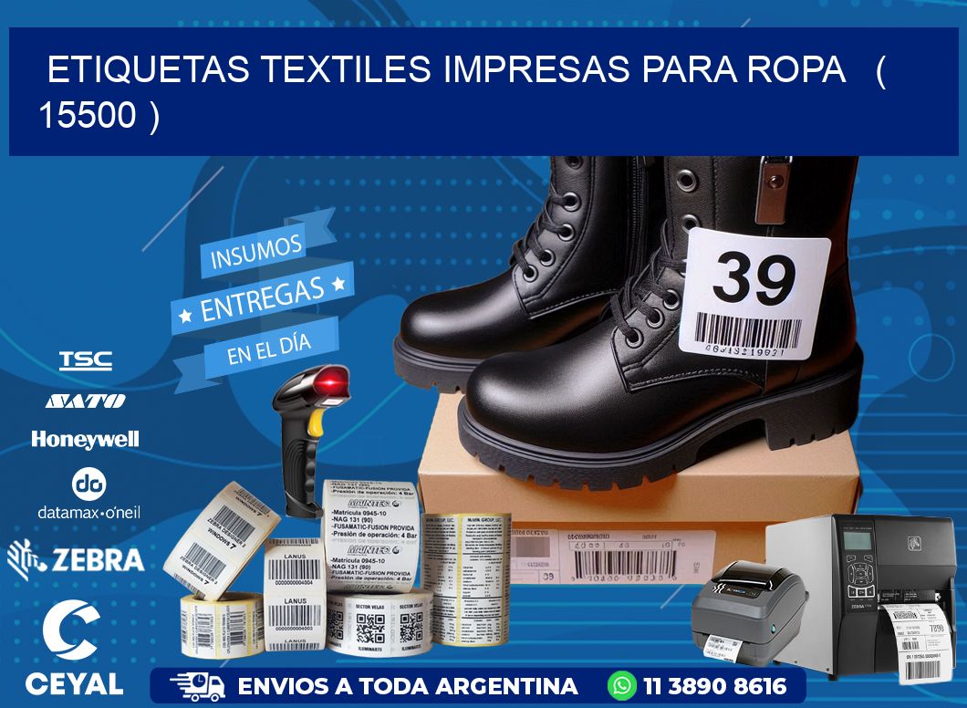 ETIQUETAS TEXTILES IMPRESAS PARA ROPA   ( 15500 )