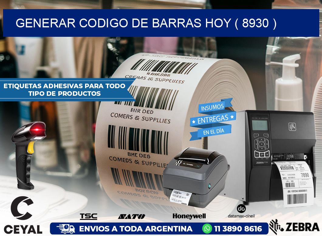 GENERAR CODIGO DE BARRAS HOY ( 8930 )