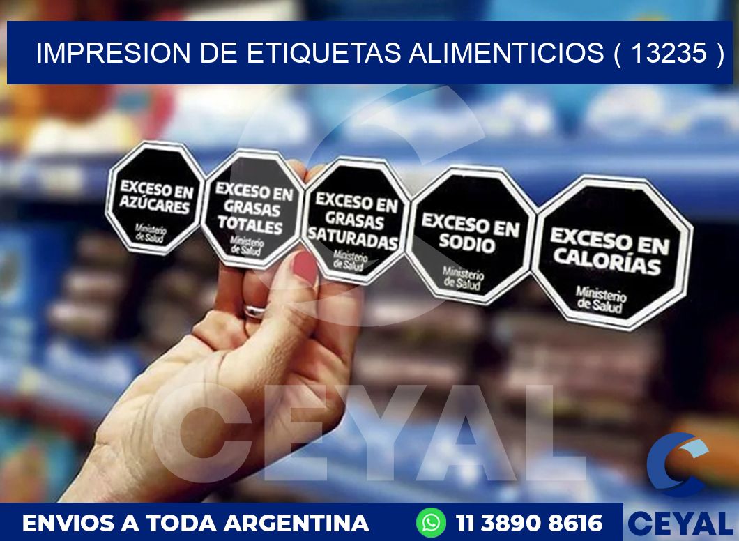 IMPRESION DE ETIQUETAS ALIMENTICIOS ( 13235 )