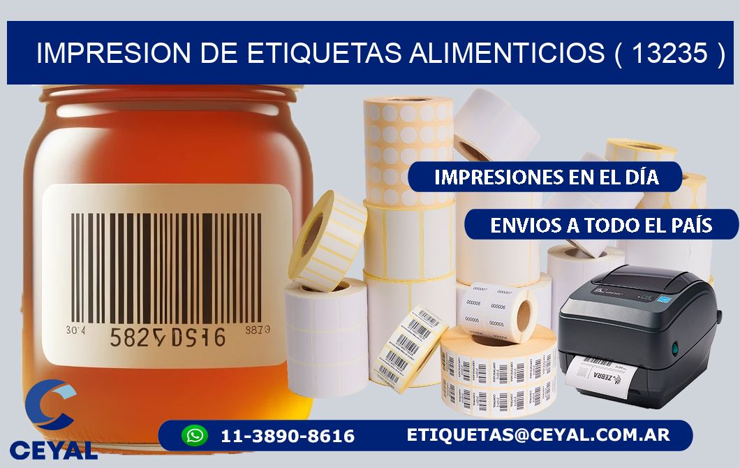 IMPRESION DE ETIQUETAS ALIMENTICIOS ( 13235 )