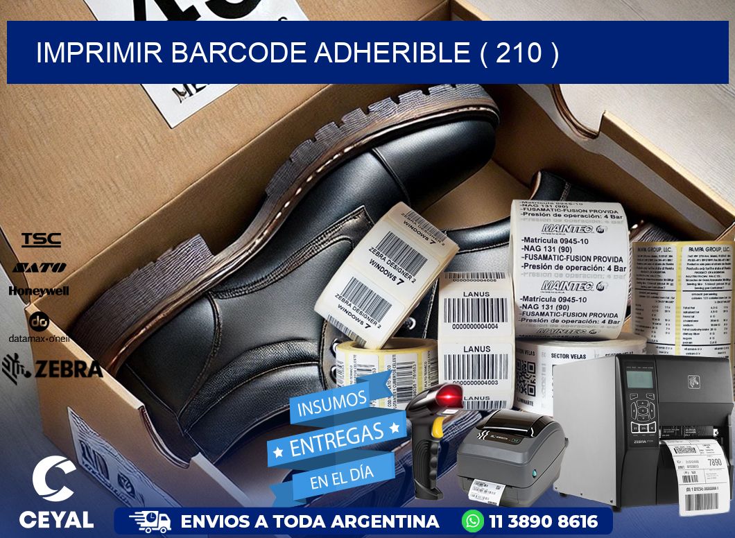 IMPRIMIR BARCODE ADHERIBLE ( 210 )