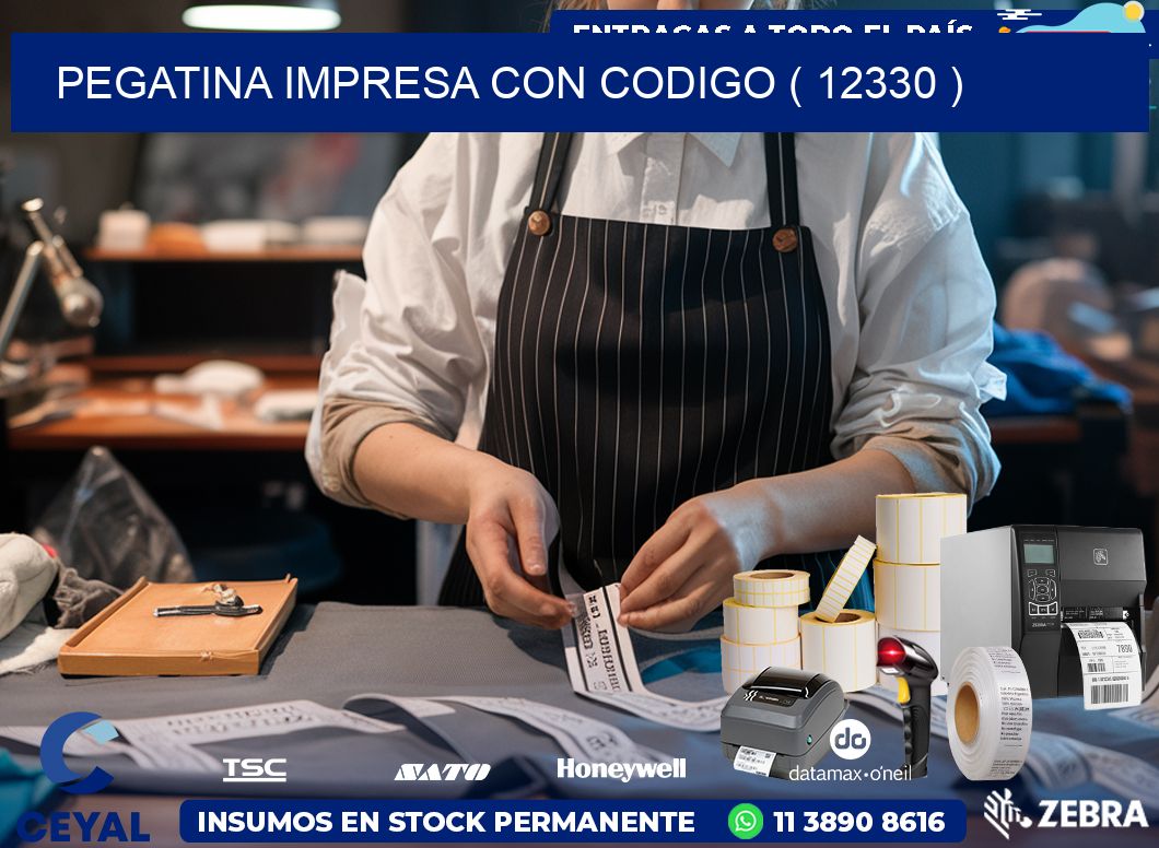 PEGATINA IMPRESA CON CODIGO ( 12330 )