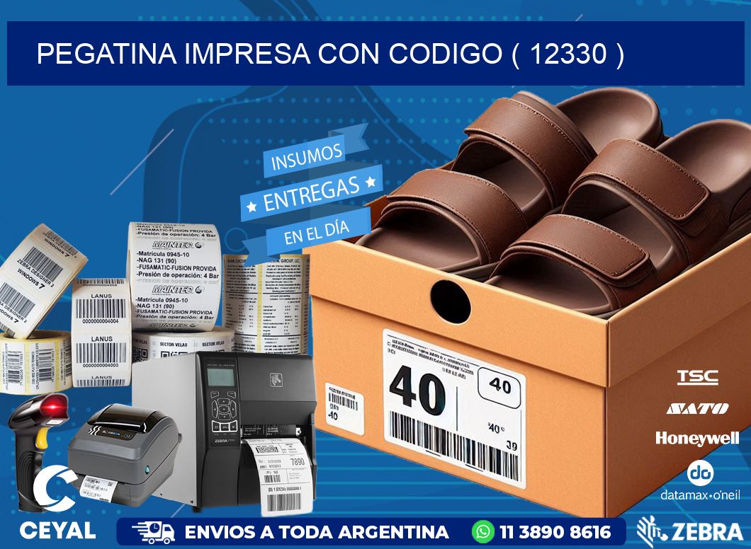 PEGATINA IMPRESA CON CODIGO ( 12330 )