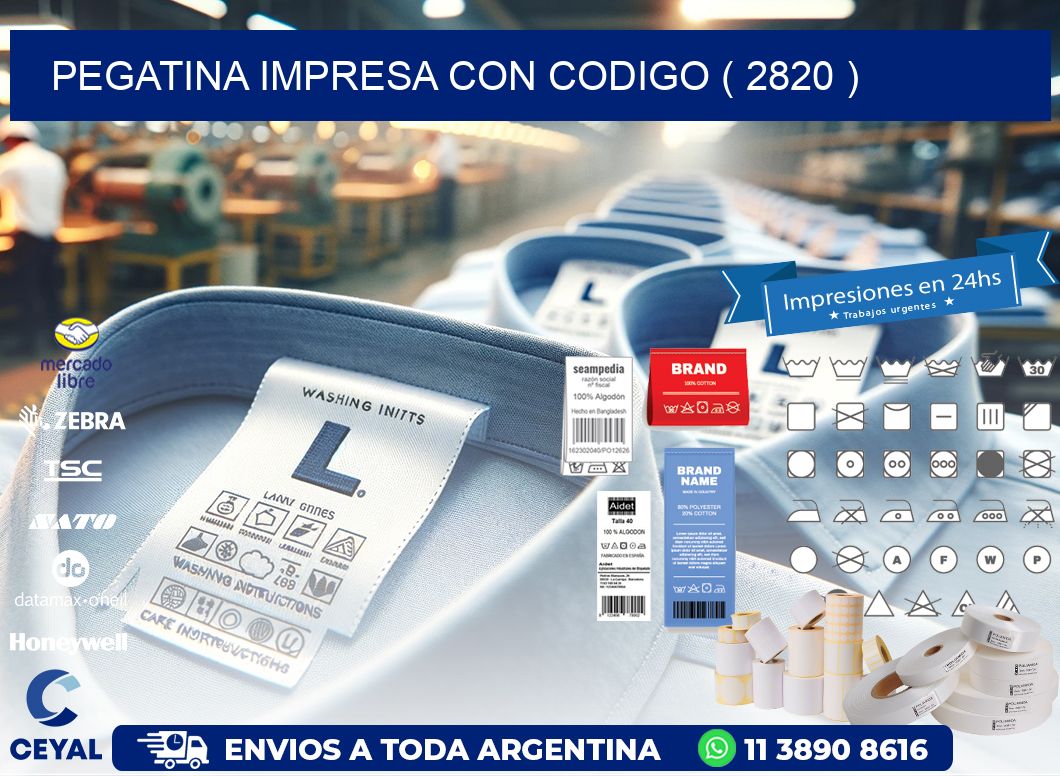 PEGATINA IMPRESA CON CODIGO ( 2820 )