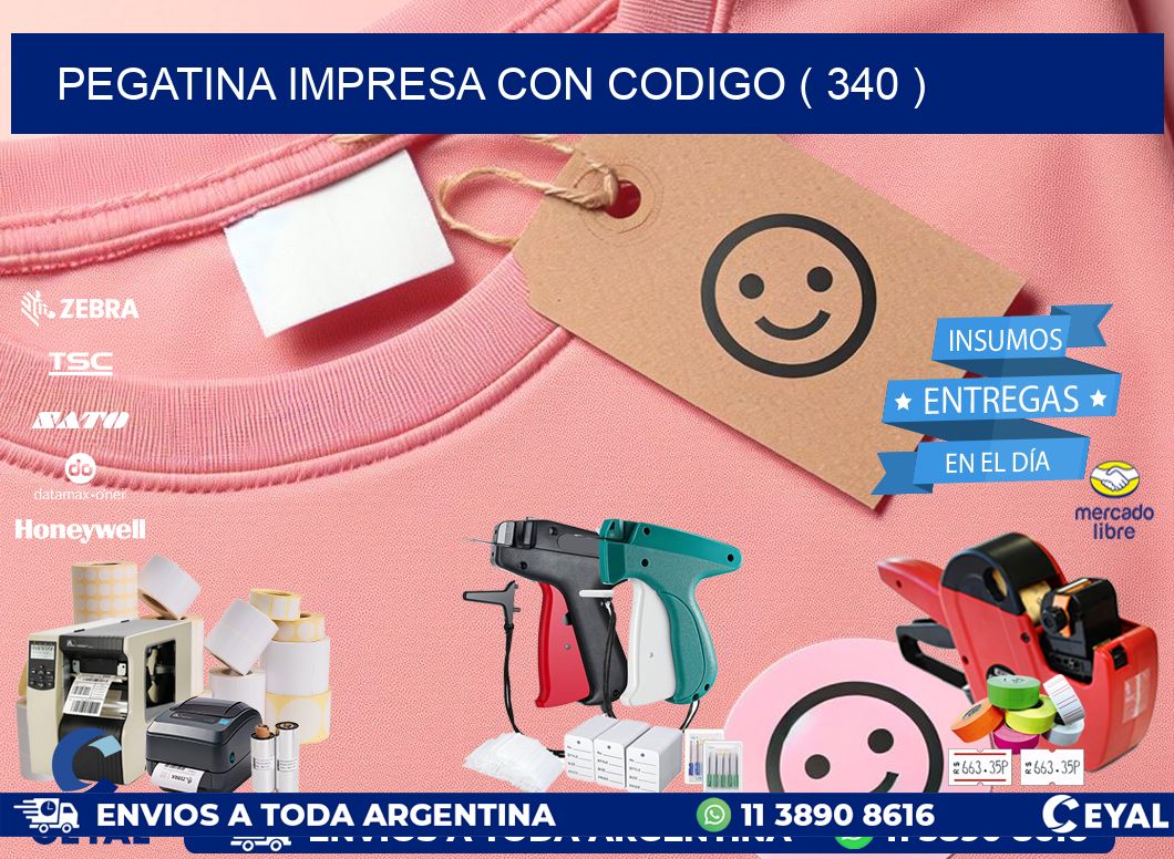 PEGATINA IMPRESA CON CODIGO ( 340 )