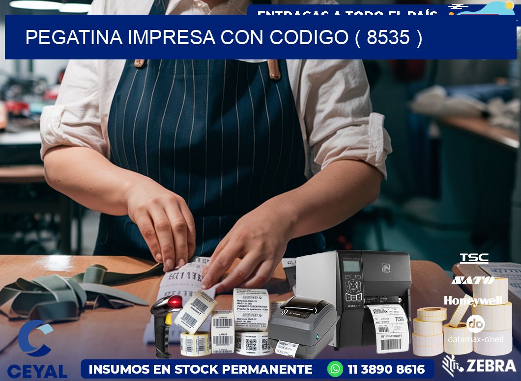PEGATINA IMPRESA CON CODIGO ( 8535 )