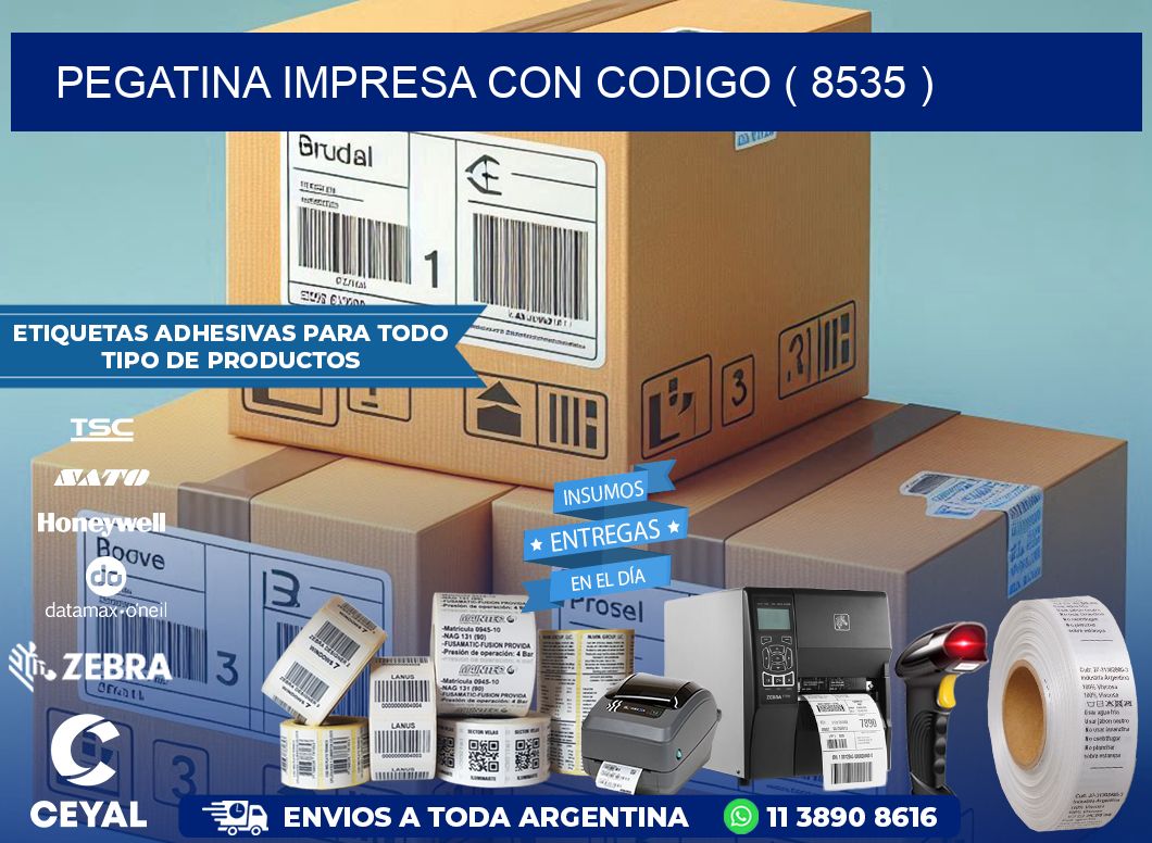 PEGATINA IMPRESA CON CODIGO ( 8535 )